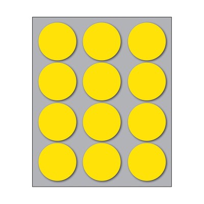 Busta da 10 Fogli Etichette Adesive Colore Giallo Rotonde diam. 34 mm