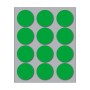 Busta da 10 Fogli Etichette Adesive Colore Verde Rotonde diam. 34 mm