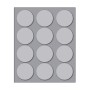 Busta da 10 Fogli Etichette Adesive Colorate Argento Rotonde diam. 34 mm