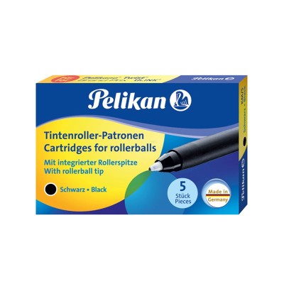 Cartucce Pelikan KM5 per Sferografiche e Roller Nero 5pz