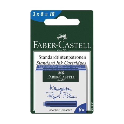 Blister Cartucce Faber-Castell per Penne Stilografiche Blu 6pz